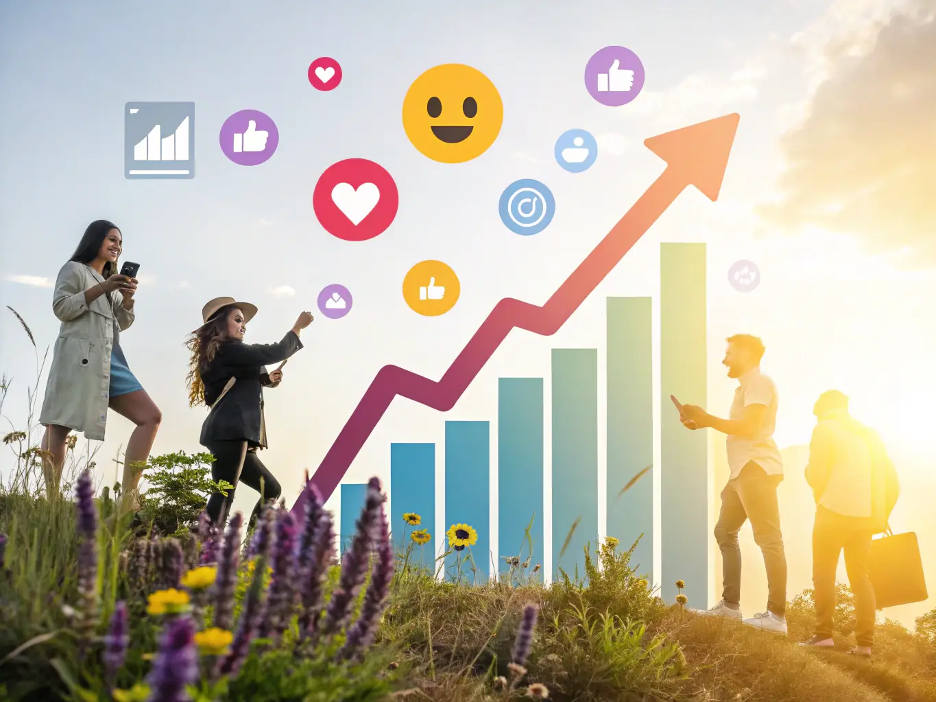 A graph showing website traffic increasing, symbolizing the impact of SEO and SEM strategies on improving online visibility and attracting organic traffic.